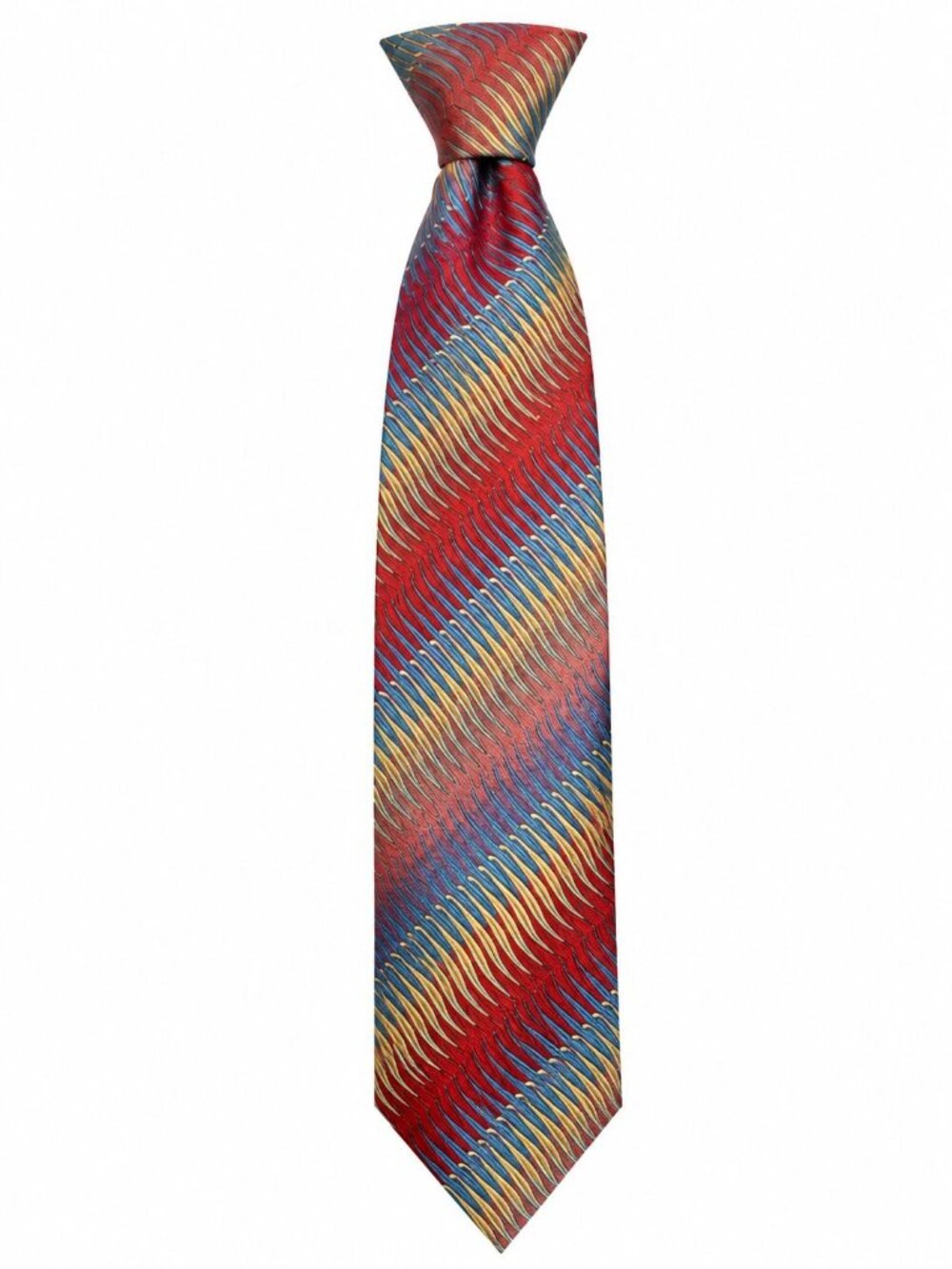 Daniel De Fasson Multicolor Designer Tie Bold Wave Stripe Mens Necktie Vintage S